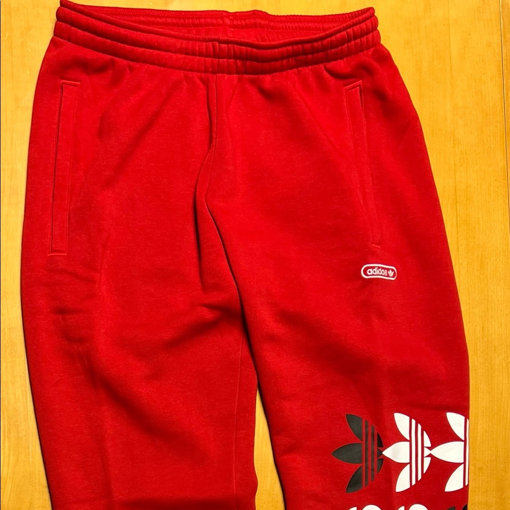 Adidas red sweatpants